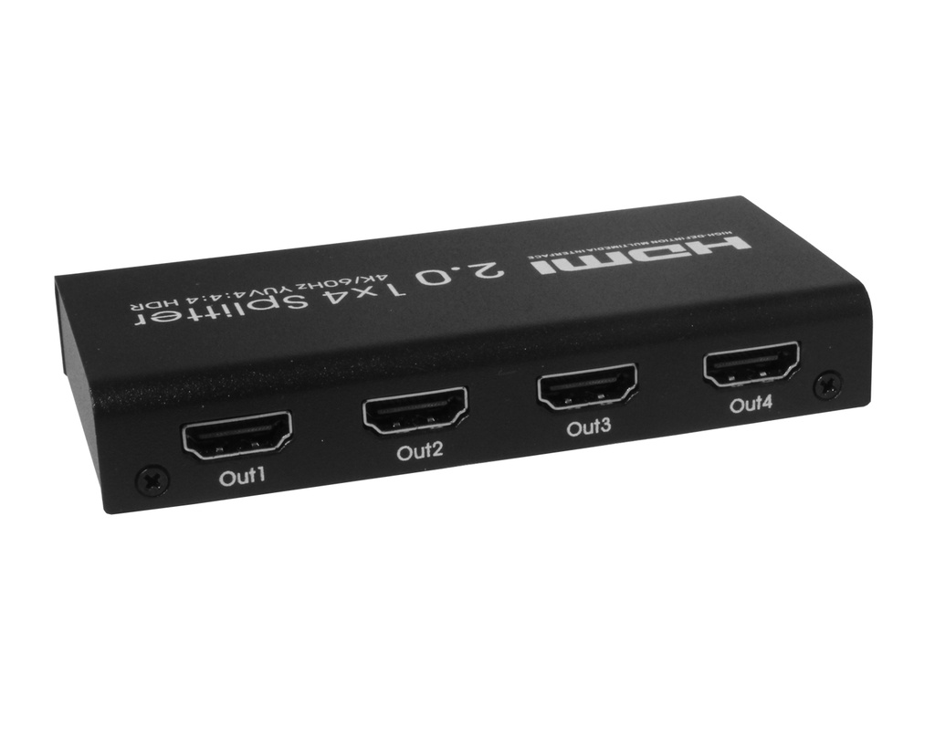 HDMI 2.0 splitter - 1 ind til 4 ud (UltraHD)