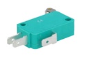 Mikroswitch m. kort rullebolt arm - 10A/250V, ON-(ON), spade