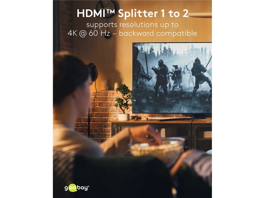 HDMI 2.0 splitter - 1 ind, 2 ud, 4K/60Hz, HDCP