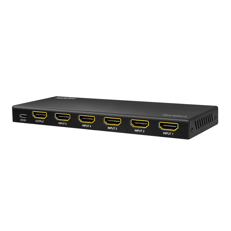 HDMI switch - 5 ind til 1 ud, 4K/60Hz, HDCP/HDR