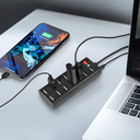 USB 2.0 HUB - 13 port m. on/off, inkl. Strømforsyning (3,5A)