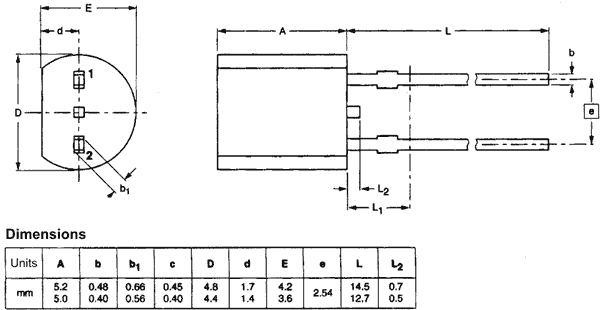 Temperatursensor - KTY81-110 -55 til 150°C (SOD70)