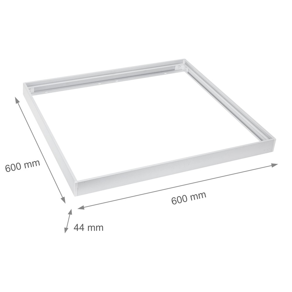 60x60 LED panelramme med hurtig samling, plastikhjørner, skruefri montering og hvid kant