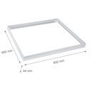 60x60 LED panelramme med hurtig samling, plastikhjørner, skruefri montering og hvid kant