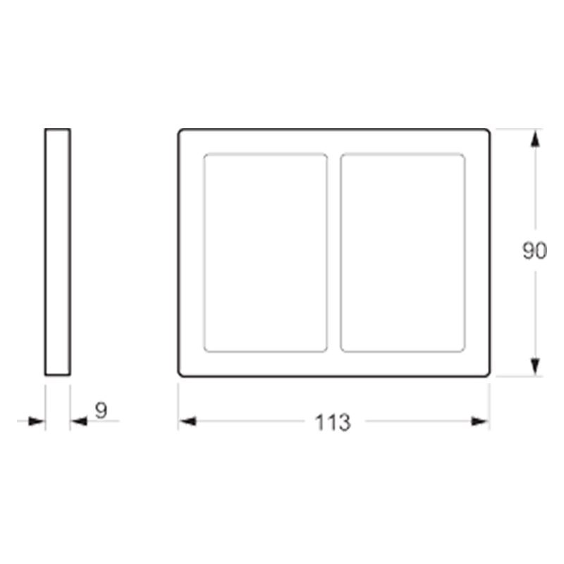 LK Fuga ramme BASE 63 2x1½m - hvid