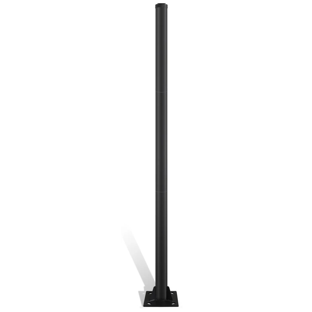 Justerbar lygtepæl 3 meter, Ø60mm, Sort - Justerbar højde