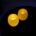 2-pak LED Kugle stearinlys med flammeeffekt - Ø5cm, 6cm høj, lavet af ægte stearin