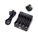Smart IC Hurtig Batterioplader til 4 AA/AAA Batterier, Sort - 3 års producentgaranti