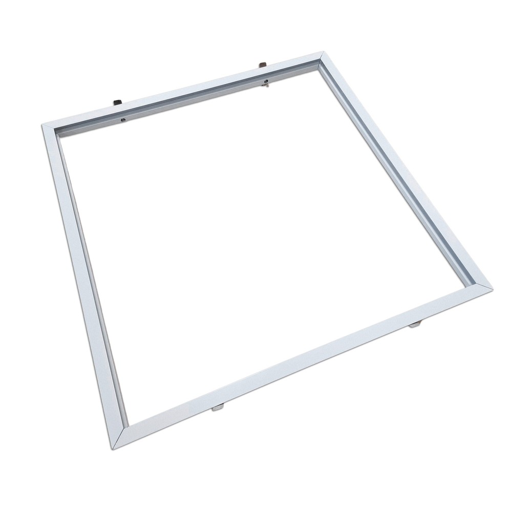 Indbygningsramme til 60x60 LED panel - Troldtekt kompatibel, hvid kant
