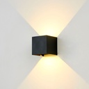 Sort LEDlife CUBIC 6W væglampe - Firkantet, op/ned, justerbar til inde/ude brug - IP65, inkl. lyskilde