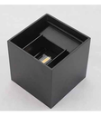 6W LED sort væglampe firkantet.
