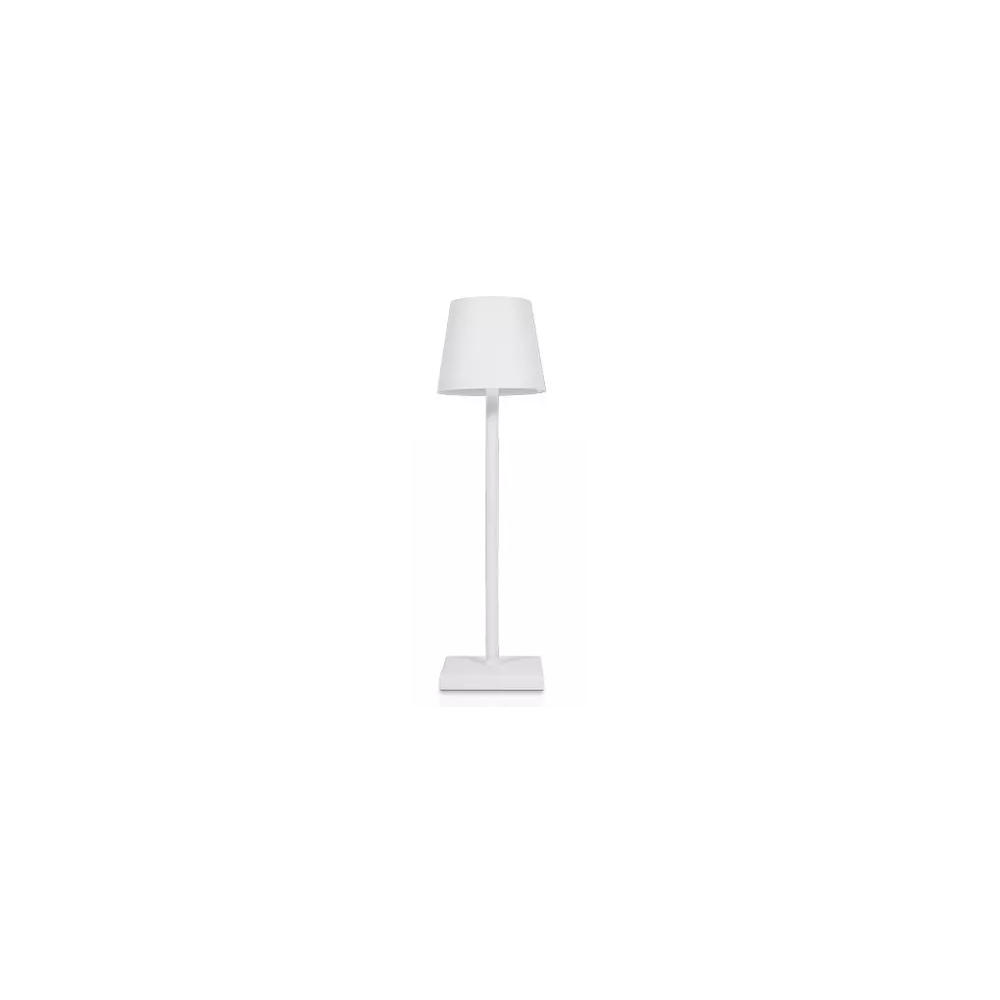 Opladelig LED bordlampe til indendørs og udendørs brug - Hvid, IP54, touch-dæmpbar (Lyskilde ikke inkluderet). Max 3W, 100 lumen, RA80, Flicker free, IP54