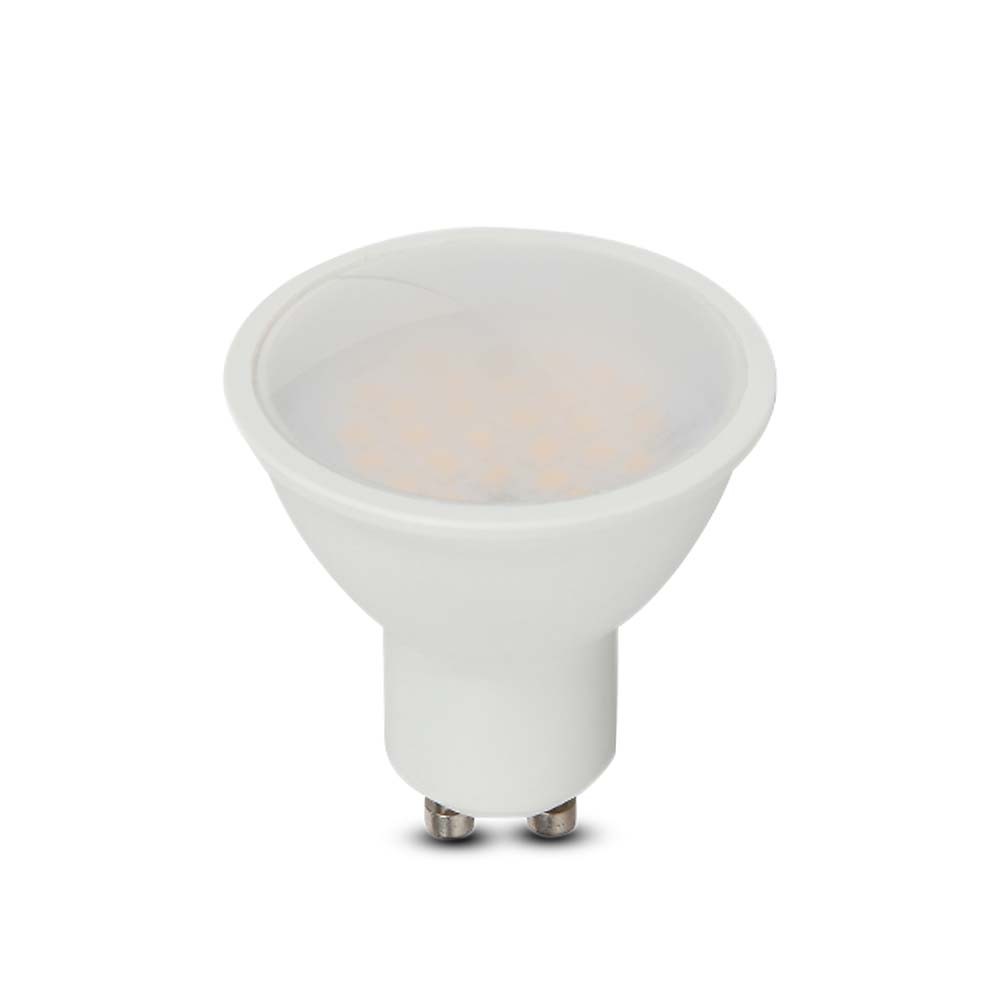 4,5W GU10 Spotlys - Glat Plast, Samsung Chip, 6500K, 110D, 400lm - 5 års garanti