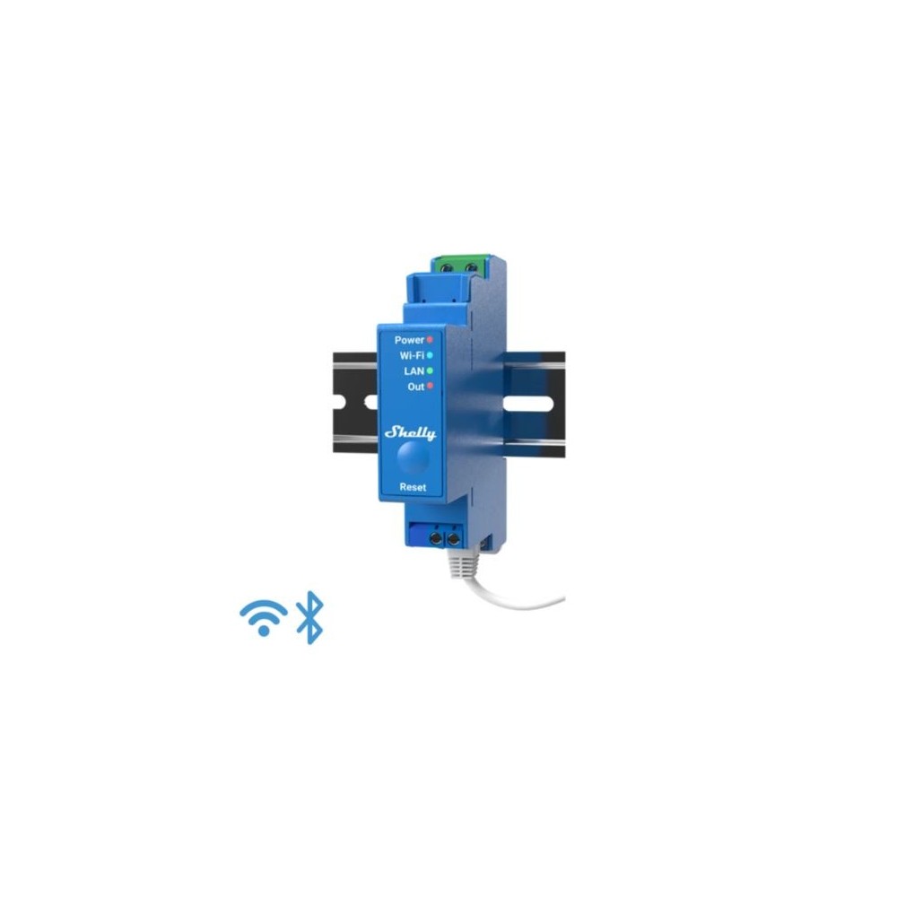 Shelly Pro 1 - WiFi relæ med potentialfrit kontaktsæt (110-230VAC) - Trådløst relæ med potentialefrit kontaktsæt til strømstyring (110-230VAC) via WiFi.