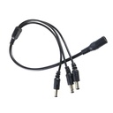 DC kabel 3-vejs splitter - Til LED strips, Sort, 5V-48V