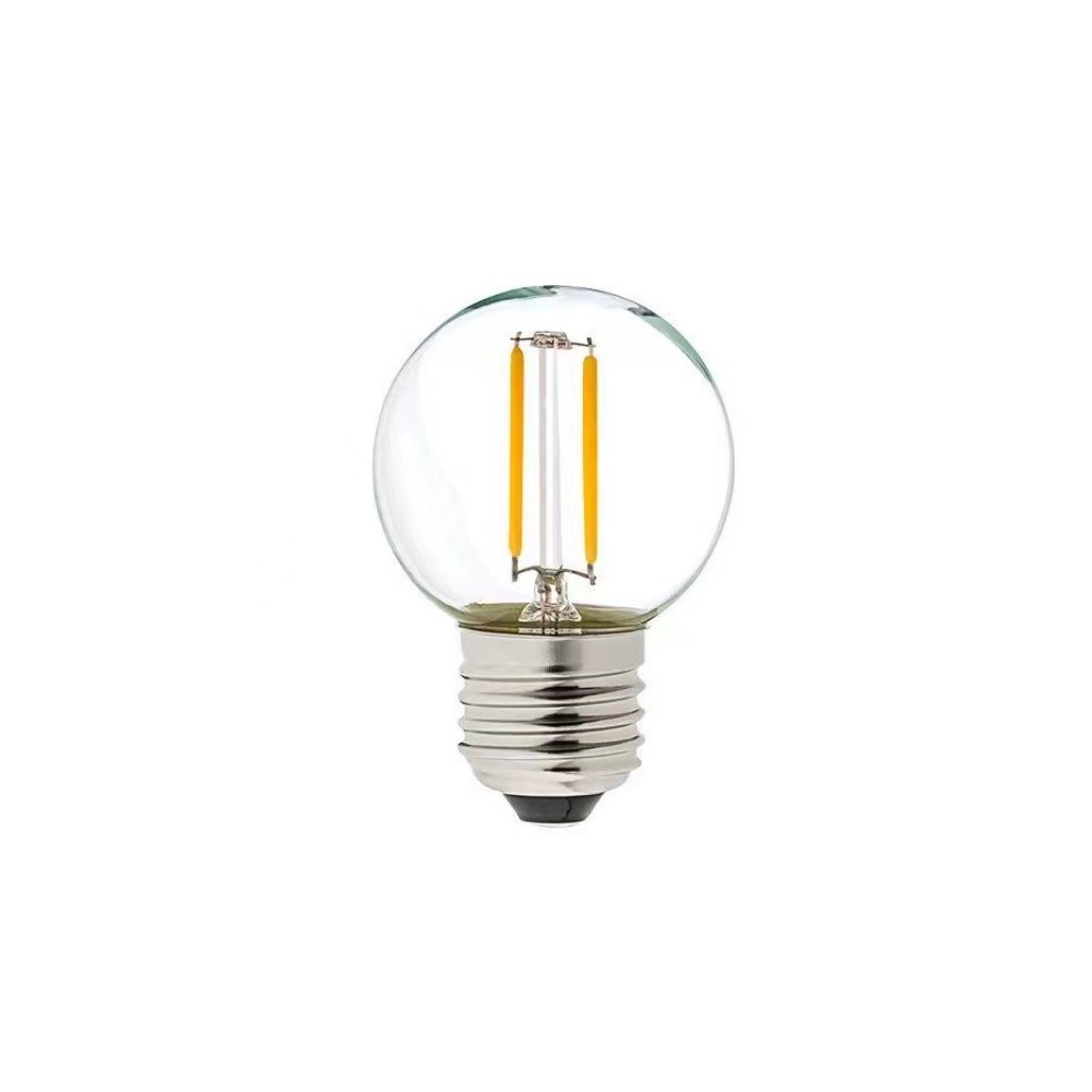 2W LED kronepære - G40, kultråd, klart glas, E27, 230V, 80lm, RA80