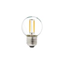 2W LED kronepære - G40, kultråd, klart glas, E27, 230V, 80lm, RA80