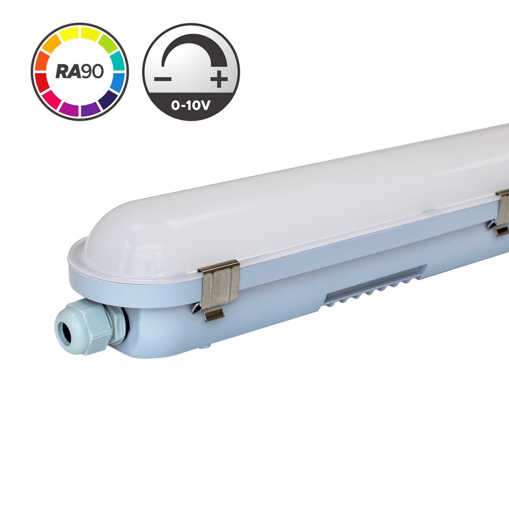 120 cm HiCRI 0-10V Armatur RA90 40W, Gennemfortrådet, IP65 - 5100lm