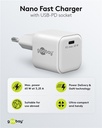 USB-C PD netadapter - 1xUSB-C, 65W/3,25A, Hvid