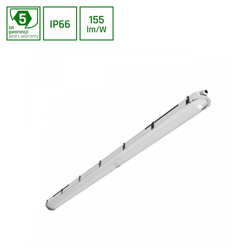 LIMEA Gigant Pro 55W/50W/45W/35W - Vandtæt LED Belysning 1500mm, Neutral Hvid, 230V, 120°, IP66, IK10, 1490x72x70mm