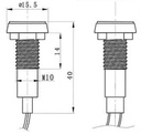 LED panel kontrollampe - 230V, Blå (Ø10mm hul)