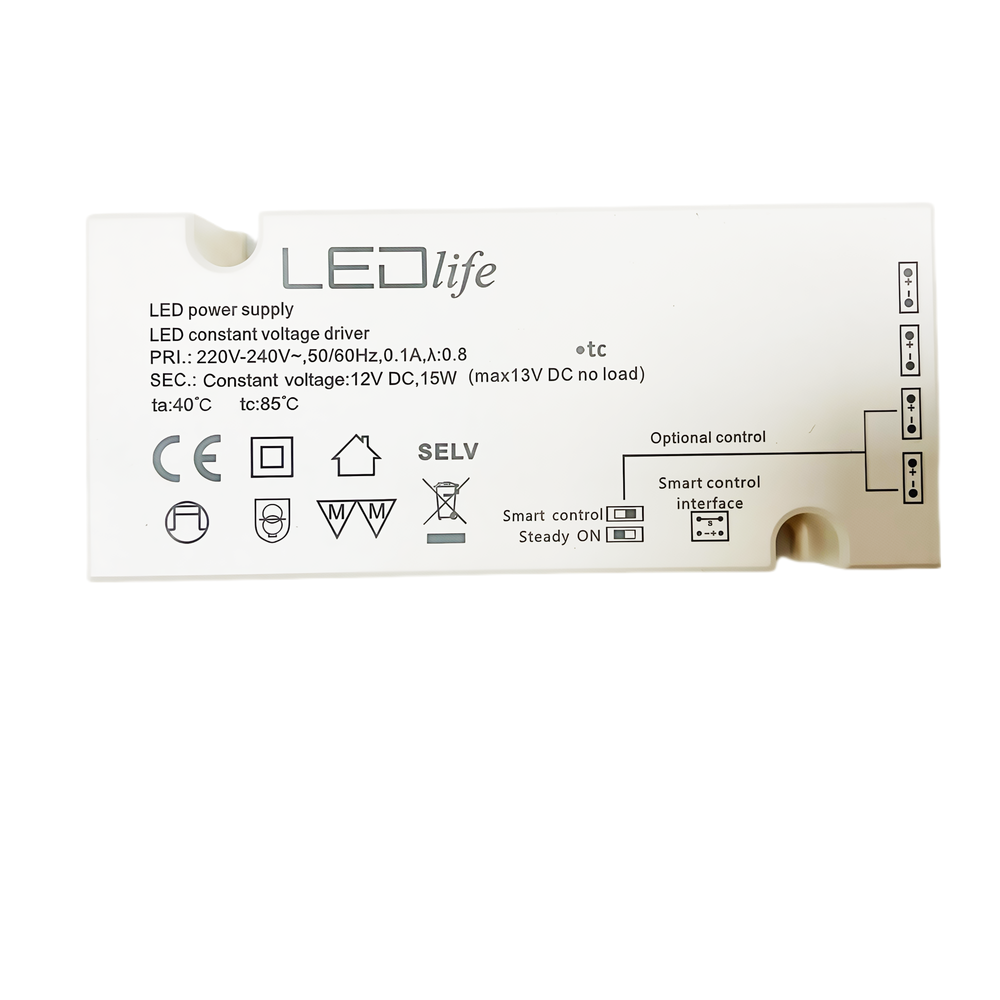 LEDlife møbelspot dæmpbar strømforsyning 15W inkl. fjernbetjening til maks. 4 spot - Til Sono og Reco møbelspot
