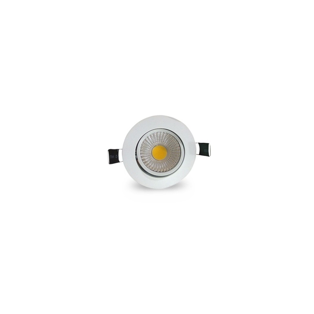 3W indbygningsspot - Hul: Ø6,7-8 cm, Mål: Ø8,5 cm, hvid kant, dæmpbar, 12V/24V