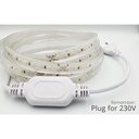 5 m LED strip (Type X-2) - 230V, vandtæt, IP67, 100 LED, 10W/m, klippes hver 10cm