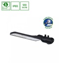 Slim 30W LED gadelampe - Neutral hvid, 230V, 140/85°, IP65, 423x109x76mm, sort, Spectrum.