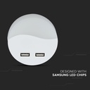 LED Natlampe med Samsung Chip - 0,45W, EU-stik, USB, 3000K, Rund - Kvalitetsbelysning til hyggelige aftener.