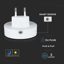 LED Natlampe med Samsung Chip - 0,45W, EU-stik, USB, 3000K, Rund - Kvalitetsbelysning til hyggelige aftener.