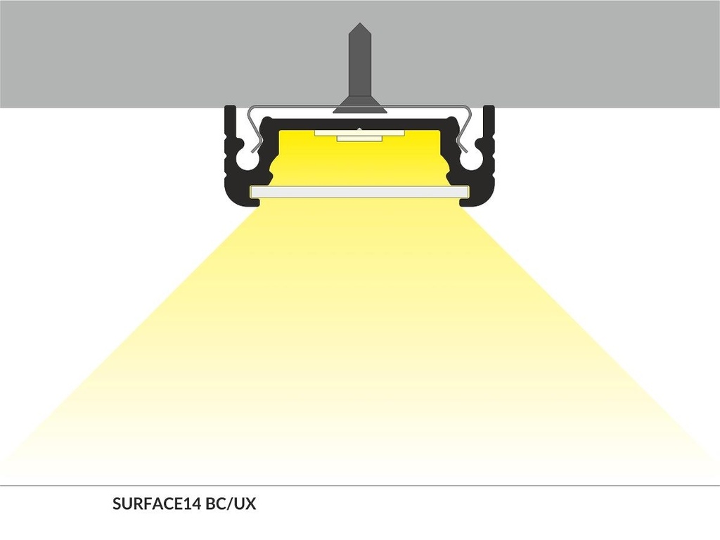 DIOFLEX Alu profil SURFACE14 F/TY 1m 24x9mm
