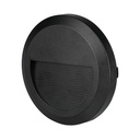 LED Trinlys med 2W effekt, 4000K lysfarve, sort hus, rund form og IP65 beskyttelse