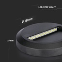 LED Trinlys med 2W effekt, 4000K lysfarve, sort hus, rund form og IP65 beskyttelse
