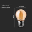 G45 pære 4W E27 - Kultråds, Amber farve, 2200K, 350lm, RA80