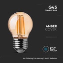 G45 pære 4W E27 - Kultråds, Amber farve, 2200K, 350lm, RA80