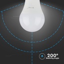 V-Tac 9W LED pære - 200 grader, A60, E27, 806lm, RA80