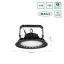 Plateo High Bay 100W Sort DALI IP65 IK08 230V 270x160mm - 5 års garanti