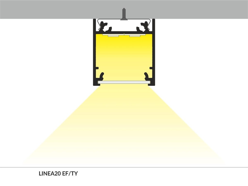 DIOFLEX Alu profil LINEA20 F/TY 2m 23x25,1mm