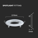 Downlight kit uden lyskilde - Hul: Ø7cm, Mål: Ø9,3cm, Hvid, MR16 eller GU10 fatning