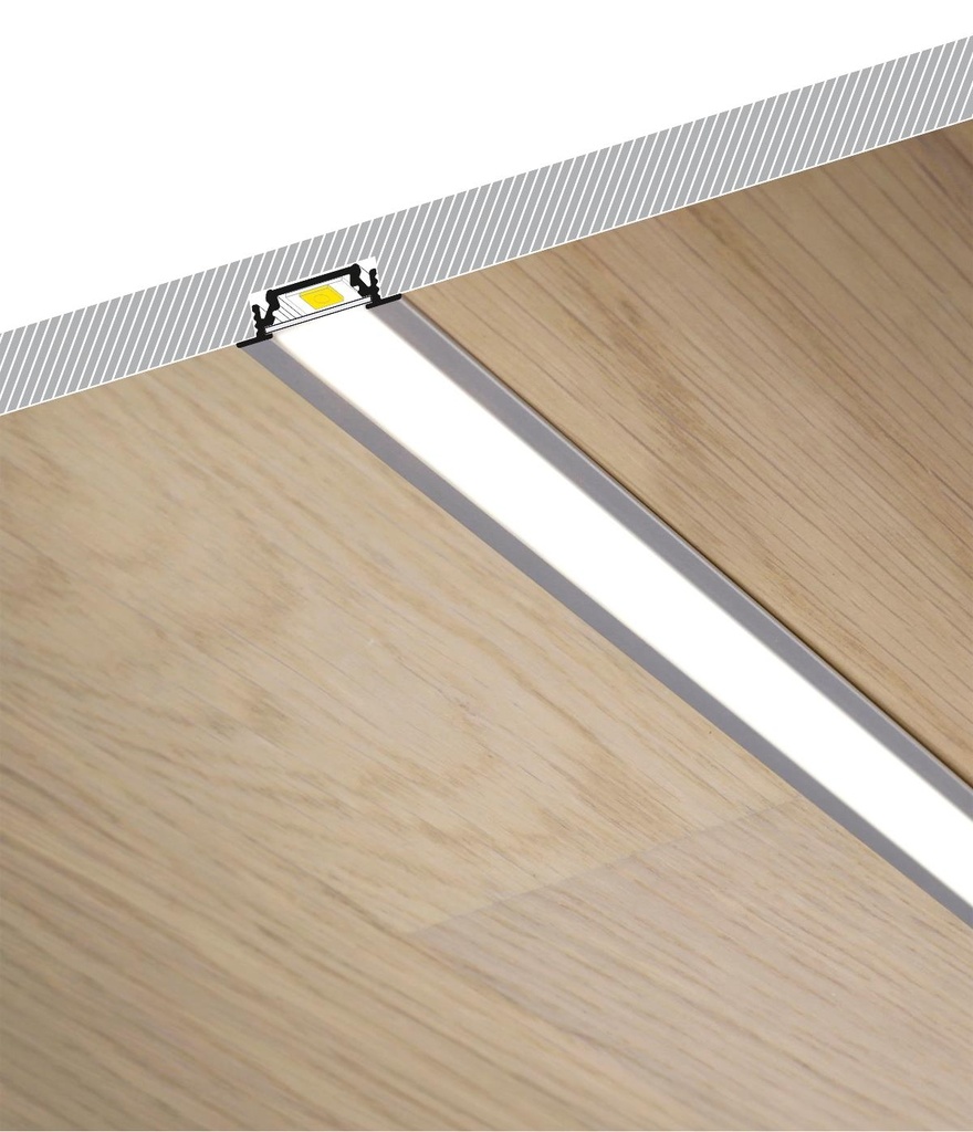 DIOFLEX Alu profil GROOVE10 BC/UX indbyg 1m24x7mm