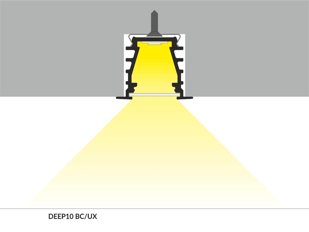 DIOFLEX Alu profil DEEP10 C/UX 2m 23,4x19mm