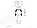 DIOFLEX Alu profil DEEP10 C/UX 2m 23,4x19mm
