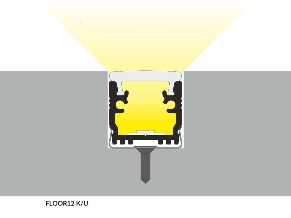 DIOFLEX Alu profil FLOOR12 K/U 2m 15,8x13,7mm