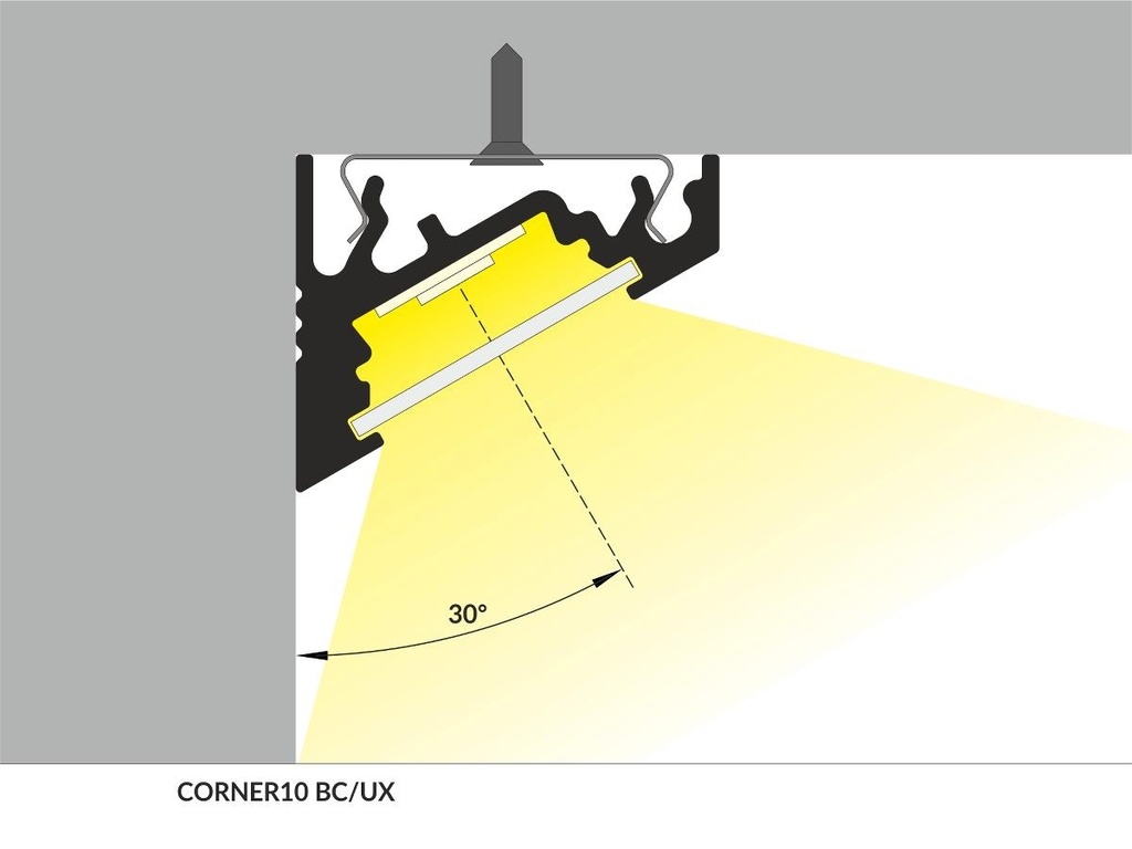 DIOFLEX Alu profil CORNER10 BC/UX 2m 20x16mm