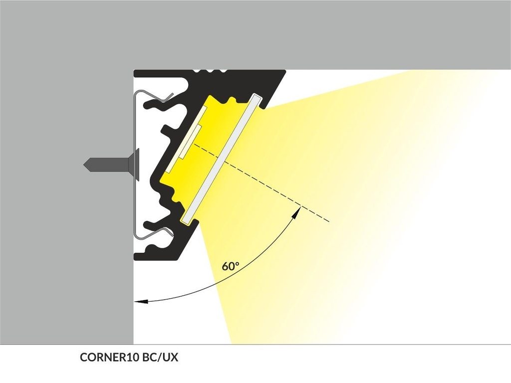 DIOFLEX Alu profil CORNER10 BC/UX 2m 20x16mm