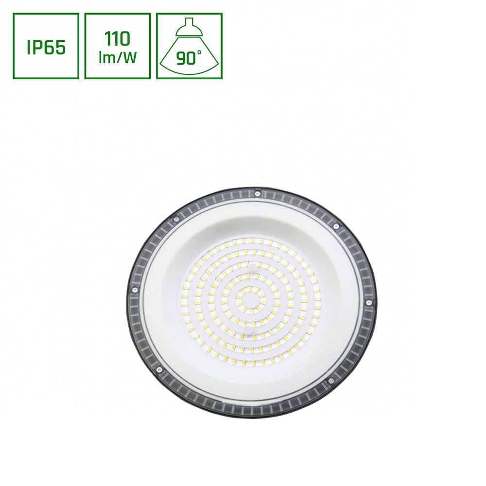 PLATEO SUN HIGH BAY 100W LED Loftlampe - Neutral Hvid, 230V, 90°, IP65, IK06, 236x68mm, Sort