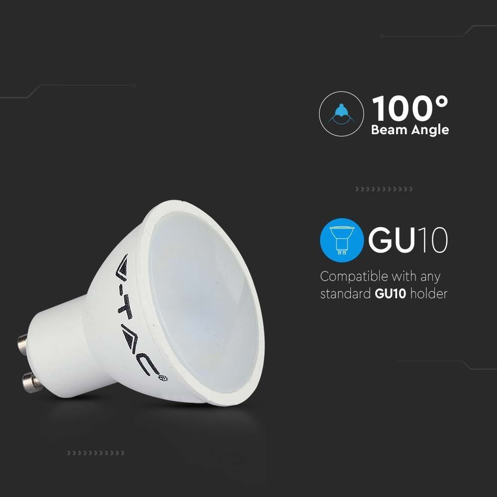 V-Tac 4,5W LED spotlampe - Erstatter 35W - 230V - GU10 fatning - 400lm - RA80