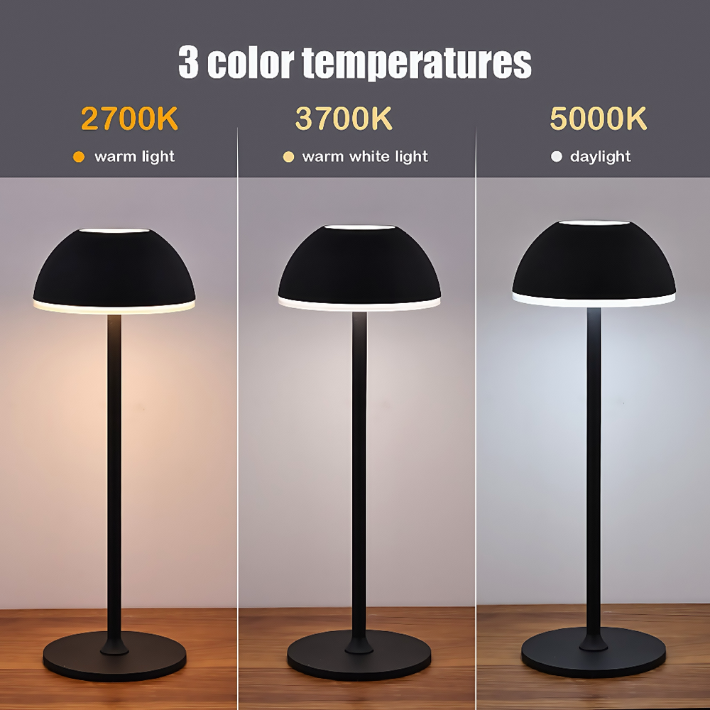 Opladelig LED bordlampe Inde/ude - Sort, touch dæmpbar, 3i1, IP54 udendørs