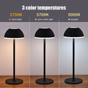 Opladelig LED bordlampe Inde/ude - Sort, touch dæmpbar, 3i1, IP54 udendørs
